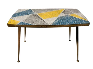 Mid-Century Modern Coffee Table with Mosaic Top by Berthold Muller, 1950s